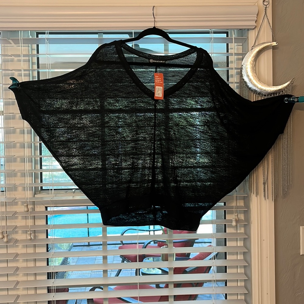 Black butterfly sleeve sweater